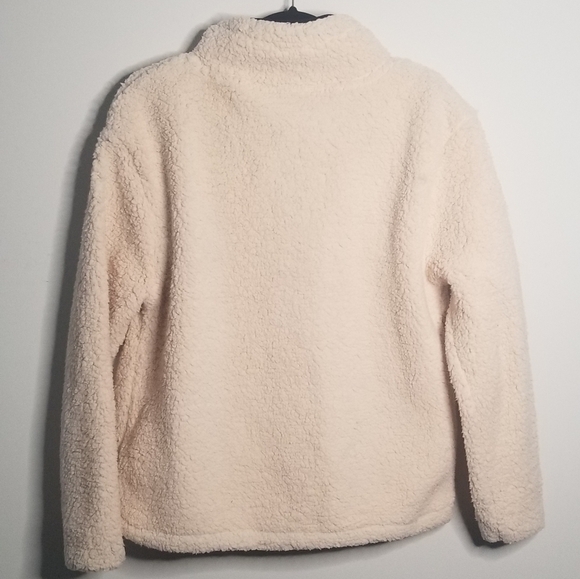 Love Tree Faux Fur Sherpa 3/4 Zip Pull Over Jacket Size Medium - Picture 2 of 6